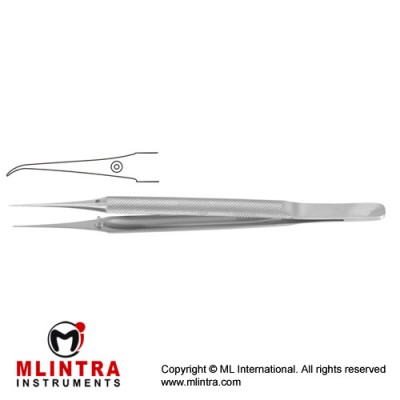 Micro Suturing Forceps Curved - With Platform Stainless Steel, 15 cm - 6" Tip Size 0.3 mm